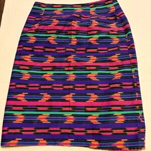 Rare Find Bright & Bold Aztec Print Wrap Around Skirt